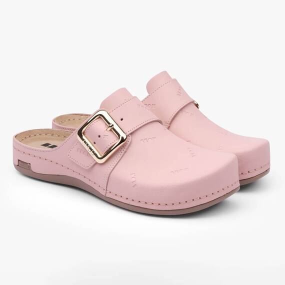 Saboti medicali Leon 971 Bakkar, de dama, din piele, roz mat - - Roveli