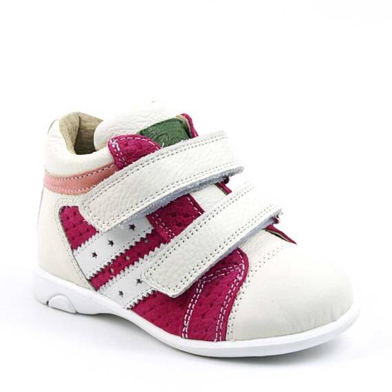 Ghete sport pentru copii , din piele naturala 3237-ALB/FUCSIA/10, Culoare (12): Fucsia, Marime (12): 24 - - Roveli
