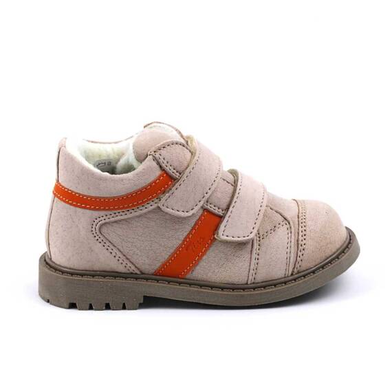 Ghete  captusite pentru copii , din piele naturala 3237-BEJ/PORTOCALIU/16 - 3- Roveli