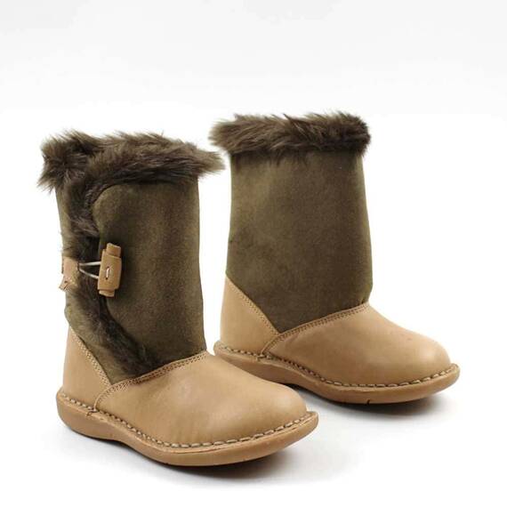 Cizme imblanite pentru copii , din piele naturala  3142-MARO/4, Marime (12): 25 - 2- Roveli