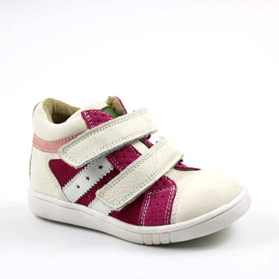 Ghete sport pentru copii , din piele naturala 3237-FUCSIA/ALB/11, Marime (12): 25 - - Roveli