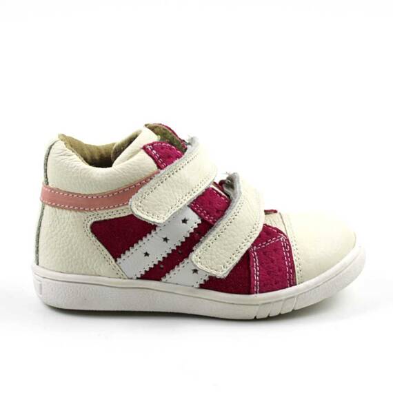 Ghete sport pentru copii , din piele naturala 3237-FUCSIA/ALB/11, Marime (12): 25 - 3- Roveli