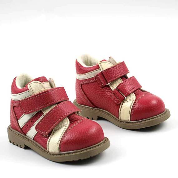 Ghete  pentru copii , captusite, din piele naturala 3237-FUCSIA/BEJ/2, Marime (12): 24 - 2- Roveli