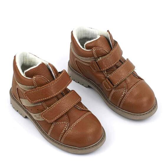 Ghete sport pentru copii , din piele naturala 3237-COGNAC, Culoare (12): Camel, Marime (12): 26 - 2- Roveli