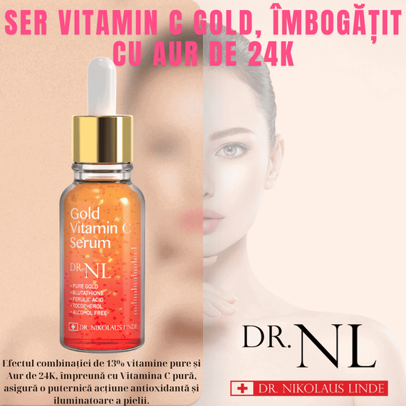 Ser Premium Vitamina C 24K Gold, antioxidant pentru luminozitate si fermitate Doctor NL - 2- Roveli