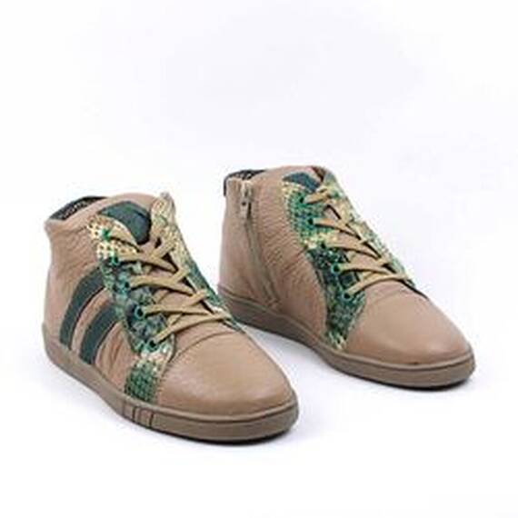 ​Ghete sport, de dama , captusite, din piele naturala  3197-BEJ/VERDE/1, Marime (12): 39** - 2- Roveli