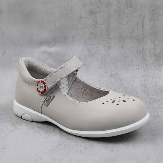 Pantofi usori , de copii , cu perforatii , din piele naturala 1862-CREM/CREM, Culoare (12): Crem, Marime (12): 24 - - Roveli