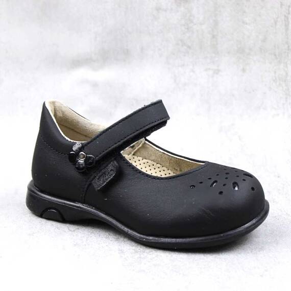 Pantofi usori , de copii , cu perforatii , din piele naturala 1862-M/NEGRU, Marime (12): 29 - - Roveli