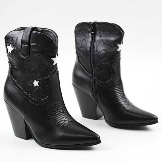 ​Ghete de dama , country style , cu stelute albe D8213-BLACK, Marime (12): 41* - 2- Roveli