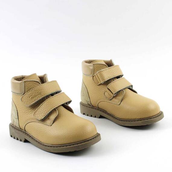 Ghete captusite pentru copii , din piele naturala 3262-BEJ/1, Marime (12): 27 - 2- Roveli