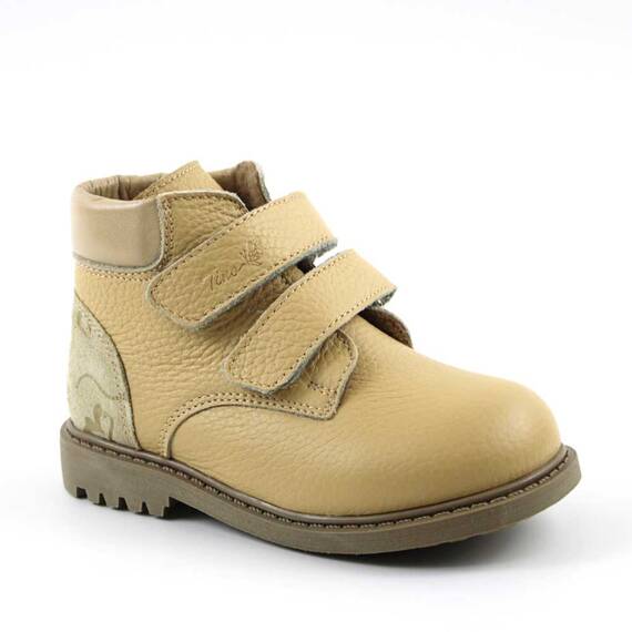 Ghete captusite pentru copii , din piele naturala 3262-BEJ/1, Marime (12): 27 - - Roveli