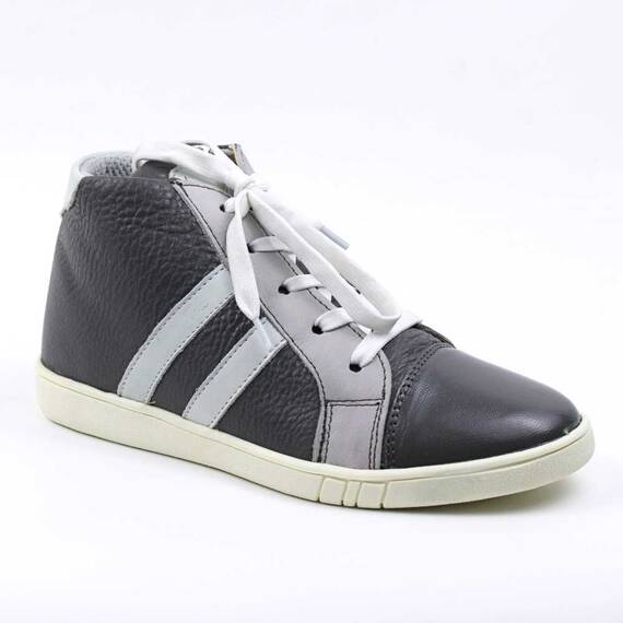 ​Ghete sport, de dama , captusite, din piele naturala  3197-GRI/ALB/D, Marime (12): 38** - - Roveli