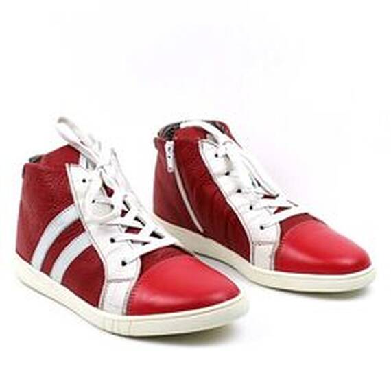 ​Ghete sport, de dama , captusite, din piele naturala  3197-ROSU/ALB/D, Marime (12): 39** - 2- Roveli