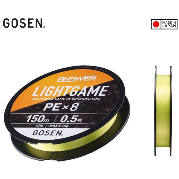 Fir Textil Gosen Answer Light Game PE X8 150m 0.09mm-0.117mm Cocktail Yellow - - Roveli