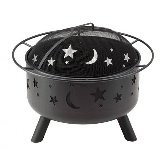 ​Semineu exterior , din otel solid, vopsita in negru, model cu luna si stele - - Roveli