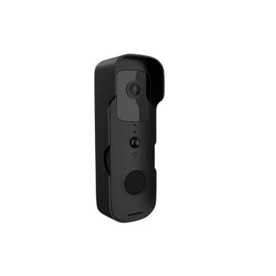 ​Sonerie video Wifi DacEnergy, vizualizare pe Smartphone cu Android sau IOS, detectare miscare, vedere nocturna in infrarosu, unghi de vedere 166 de grade, negru - - Roveli