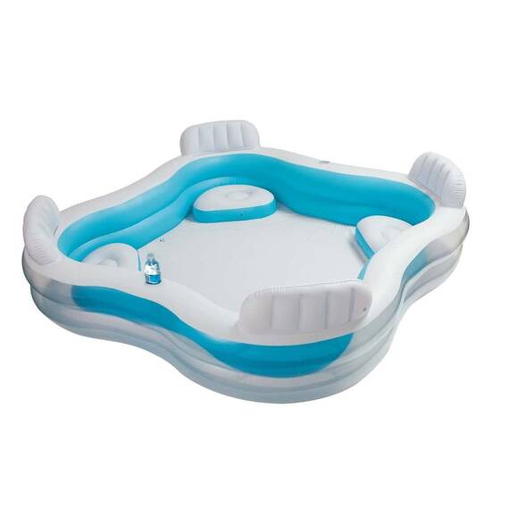 Piscina gonflabila, dimensiuni 229 x 229 x 66 cm, volum  990 l, forma patrata, include kit de reparatie, culoare albastru - - Roveli