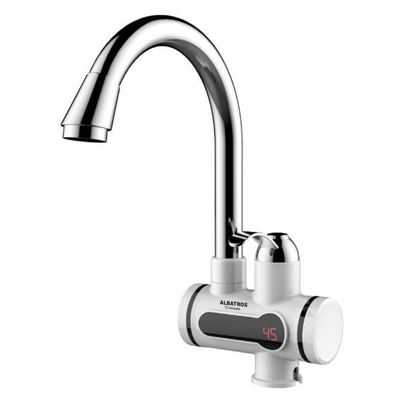 Robinet electric Albatros PREMIUM, Putere nominala: 3000 W, Presiune apa: 0.04-0.6 MPa, Afisaj al temperaturii apei, Temperatura apei calde: 30-60°C - - Roveli