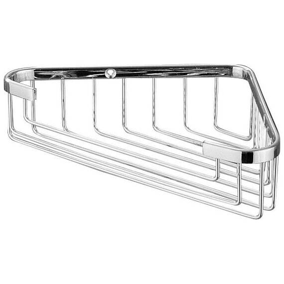 Etajera pentru baie DacEnergy©, material alama, montaj pe colt, dimensiune 18x18x5 cm, culoare gri - - Roveli