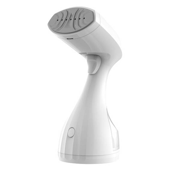 Aparat de calcat vertical cu abur, portabil, 1500 W, 0.30 l, 30 g/min, talpa anti-aderenta, proiectare impermeabila, perie multifunctionala, alb - - Roveli