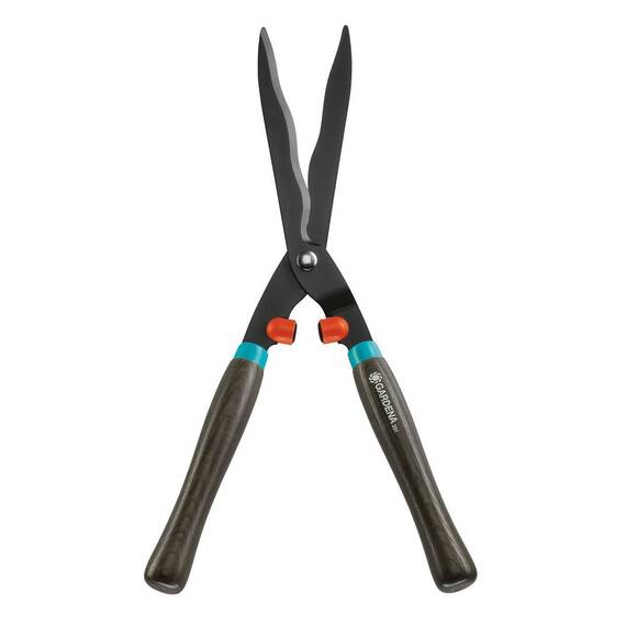 Foarfeca pentru tuns gard viu, lama slefuita striat, manerul din lemn, forma ergonomica, 54 cm - - Roveli