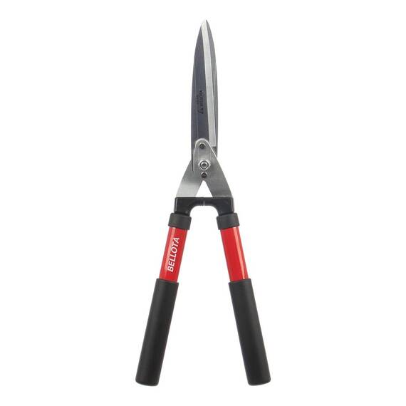 ​Foarfeca pentru tuns gard viu , lame drepte, din otel inoxidabil, maner din aluminiu, 546 mm, gri si rosu - - Roveli