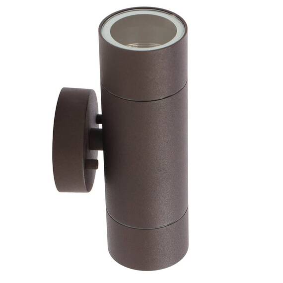 Aplica pentru exterior Adeleq, structura din metal, dispersor din sticla, 2 x 50W, 2 x GU10, IP54, de culoare ruginie - - Roveli
