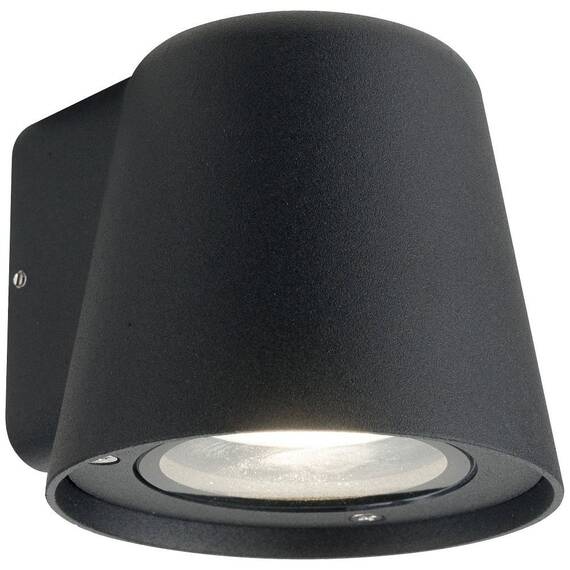 Aplica pentru exterior Rabalux, corp de iluminat realizat din aluminiu, dispersor din sticla transparenta, GU10, 35W, IP54, neagra - - Roveli