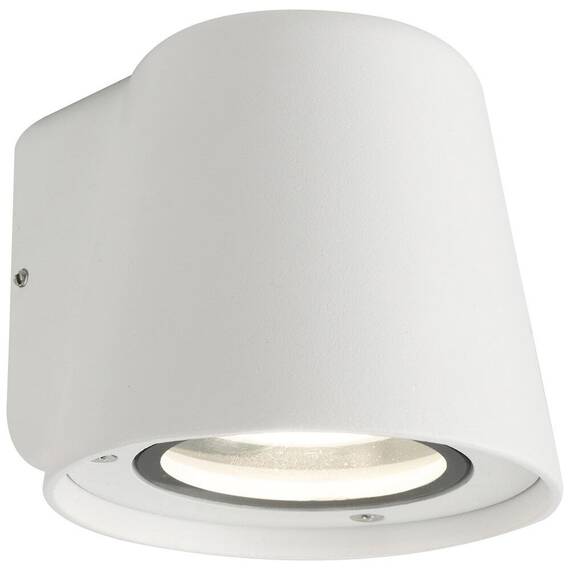 Aplica pentru exterior Rabalux, corp de iluminat realizat din aluminiu, dispersor din sticla transparenta, GU10, 35W, IP54, alba - - Roveli