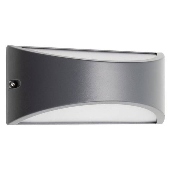 Aplica pentru exterior Smarter, realizat din aluminiu, dispersorul din policarbonat opal, 10W, lumina calda, IP54, LED, gri inchis - - Roveli
