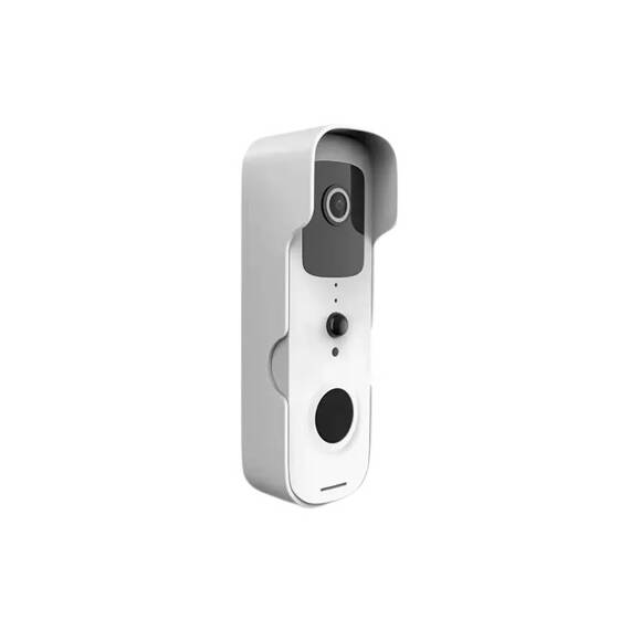 Sonerie video Wifi DacEnergy, vizualizare pe Smartphone cu Android sau IOS, detectare miscare, vedere nocturna in infrarosu, unghi de vedere 166 de grade, alb - - Roveli