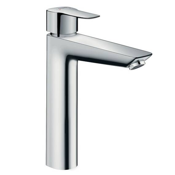 Baterie baie pentru lavoar, material alama, maner plin, tehnologia EcoSmart, inaltimea 25.5 cm, montaj stativ, monocomanda, finisaj cromat - - Roveli