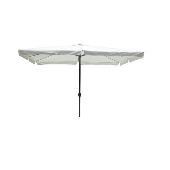 Umbrela soare DacEnergy©, structura metal, forma dreptunghiulara, dimensiuni 350 x 250 cm, culoare alb - - Roveli