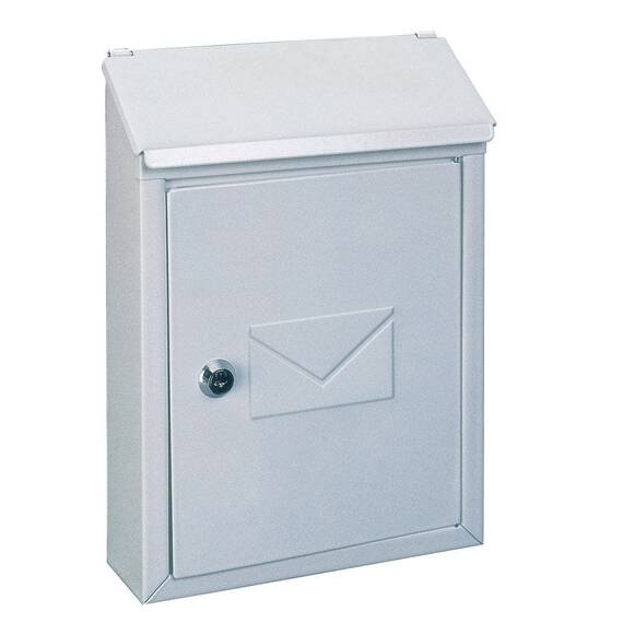 ​Cutie postala DacEnergy©, realizata din otel galvanizat, inchidere cilindrica cu cheie, 21 x 7 x 30 cm, alba - - Roveli