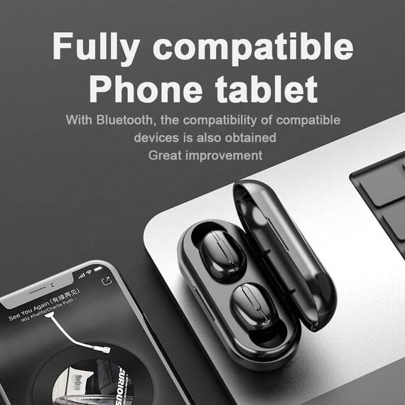 Casti Wireless DacEnergy©, Bluetooth 5.0, pairing automat, sunet Hi-Fi, reducere inteligenta a zgomotului, control buton multifunctional, microfon incorporat, IPX6 Impermeabil, culoare alb - 3- Roveli