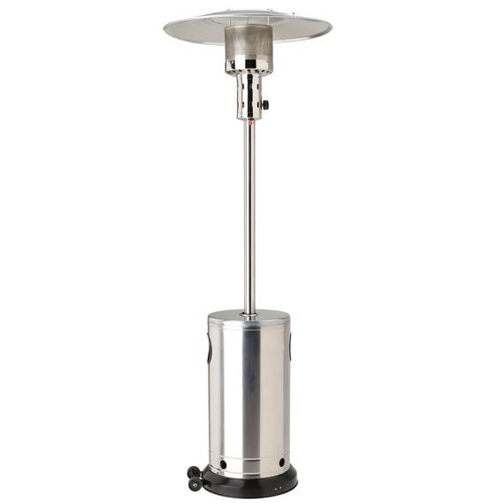 ​Incalzitor terasa pe gaz DacEnergy©, material inox si aluminiu, putere 10 kW, cu roti deplasare, dimensiuni  75, 5 x 220 cm - - Roveli