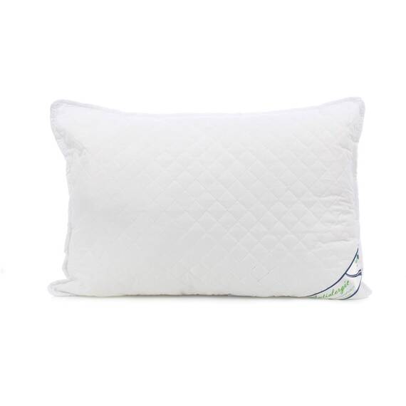 Perna DacEnergy©, realizata din microfibra soft touch, umplutura din puf siliconizat antialergic, husa matlasata, alba, 50 x 70 cm - - Roveli