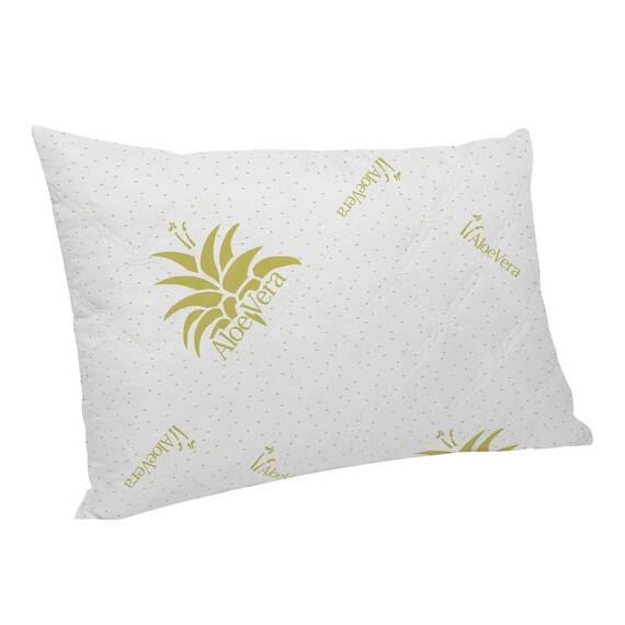 Perna, realizata din microfibra, umplutura din puf siliconic, cu aloe vera, efect antimicrobian si antialergic, alba, 50 x 70 cm - 4- Roveli