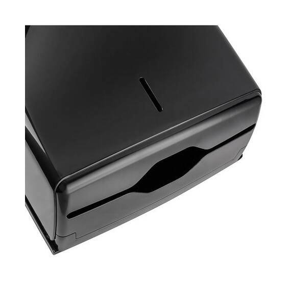 Dispenser prosoape hartie Z DacEnergy©, realizat din ABS, se inchide cu cheie, fanta pentru vizualizarea prosoapelor ramase, 600  buc, negru - - Roveli