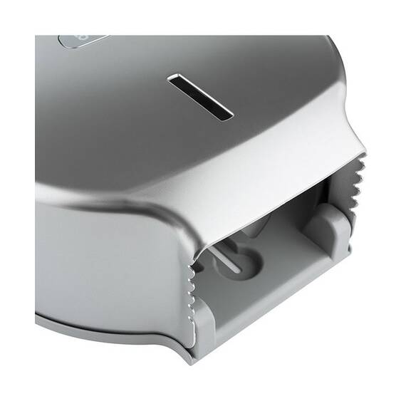 Dispenser hartie igienica DacEnergy©, realizat din ABS, pentru rola cu diametrul maxim de 24 cm, 27,5x27,5x12cm, argintiu - - Roveli