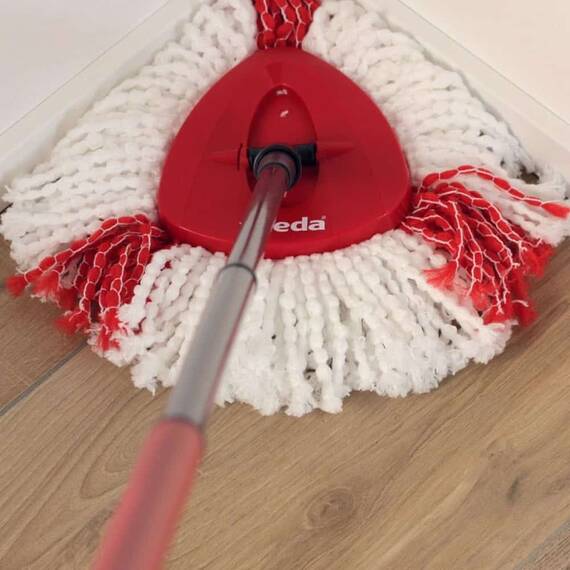 ​Mop rotativ microfibra, cu coada telescopica, galeata si pedala cu sistem de stoarcere 360, orificiu scurgere, H130 cm - 3- Roveli