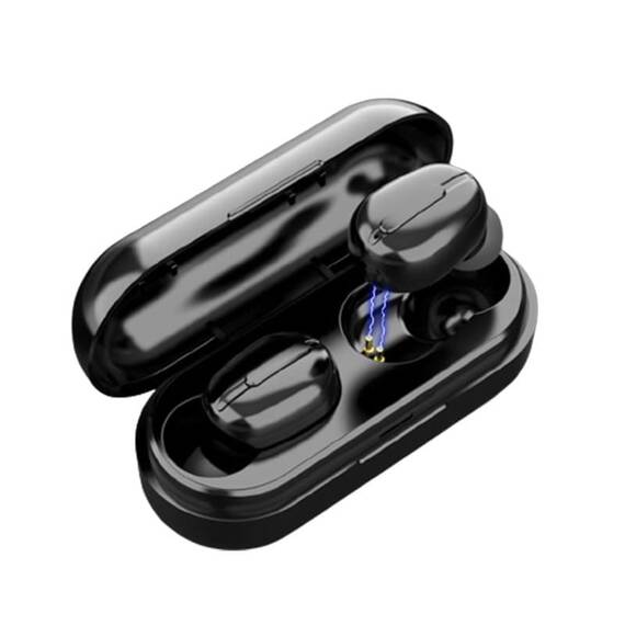 Casti Wireless DacEnergy©, Bluetooth 5.0, pairing automat, sunet Hi-Fi, reducere inteligenta a zgomotului, control buton multifunctional, microfon incorporat, IPX6 Impermeabil, culoare negru - - Roveli
