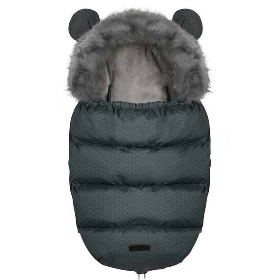 Sac de dormit bebelusi, rezistent la vant, respirabil, blana detasabila, 95 x 48 cm, pentru troler sau sanie, grafit - - Roveli