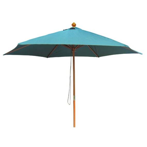 Umbrela soare DacEnergy©, schelet fabricat din lemn, material poliester, forma rotunda, diametru 300 cm, culoare verde - - Roveli