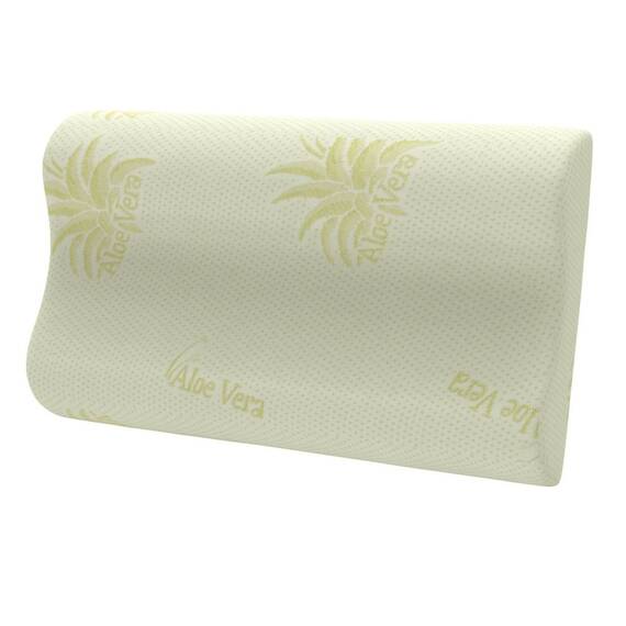 Perna DacEnergy©, realizata din tesatura cu tratament Aloe Vera, spuma memory, dual-confort, efect antimicrobian si antialergic, 41 x 60 cm - - Roveli