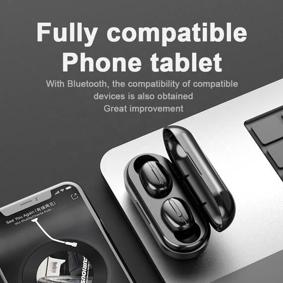 Casti Wireless DacEnergy©, Bluetooth 5.0, pairing automat, sunet Hi-Fi, reducere inteligenta a zgomotului, control buton multifunctional, microfon incorporat, IPX6 Impermeabil, culoare negru - 6- Roveli