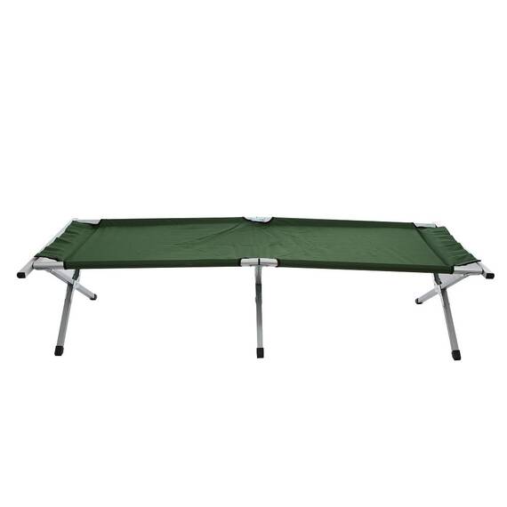 ​Sezlong camping, pliant DacEnergy©, fabricat din poliester si structura metalica, greutate maxima de 100 kg, 190 x 65 x 42 cm, verde - - Roveli