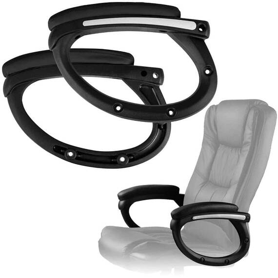 Set 2 cotiere pentru scaun de birou DacEnergy©, material rezistent, 8 dopuri de mascare, negru - 2- Roveli