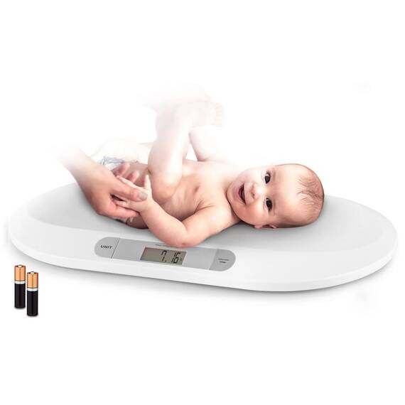 Cantar electronic pentru copii , structura stabila, forma ergonomica, ecran LCD mare, cu baterii, alb - 2- Roveli