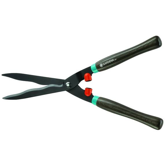 Foarfeca pentru tuns gard viu, lama slefuita striat, manerul din lemn, forma ergonomica, 54 cm - 2- Roveli